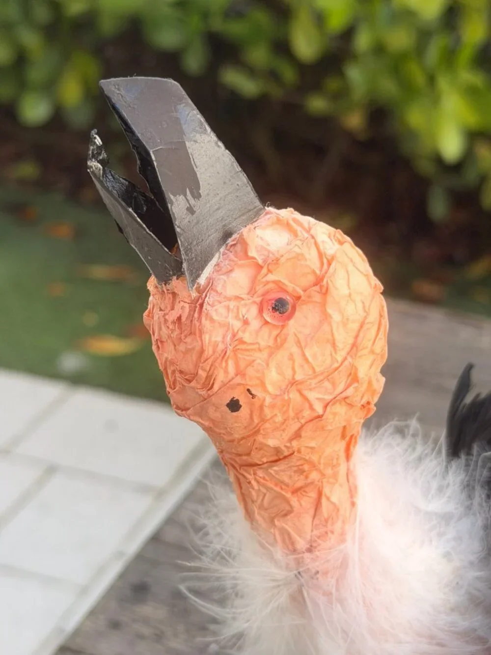 Vintage Paper Mache Primitive Halloween Vulture Sitter Fall Bird Buzzard Spooky